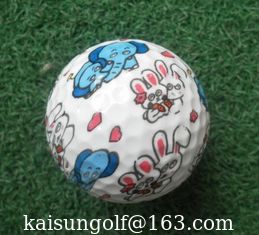 Chine boule de golf de logo avec le lapin et l'éléphant, boule de golf fournisseur