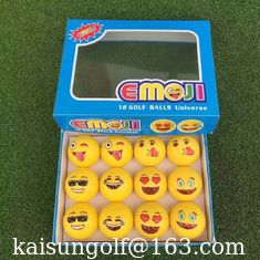 Chine Boule de golf avec logo, boule emoji, balle de golf avec sourire, balle de golf cadeau, belle balle de golf, nouvelle balle de golf fournisseur